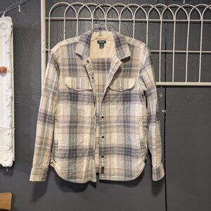 Roots Size M Plaid Button Top